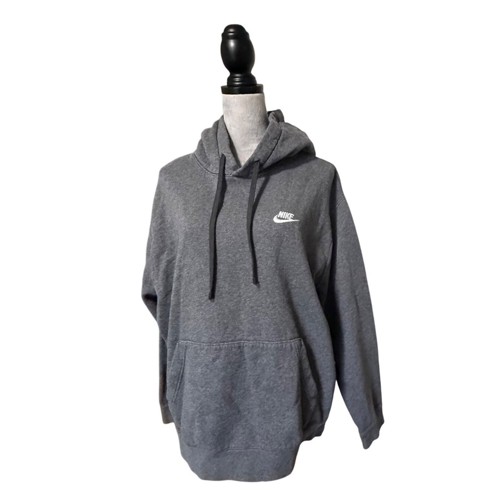 Nike Mens Sportswear Club Fleece Hoodie Charcoal Grey BV2654-071 XL